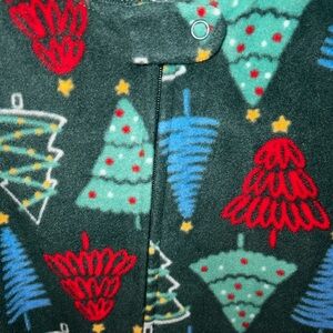 Carter's Green Fleece Onesie with Festive Pattern Christmas Trees 18M Quick Ship
